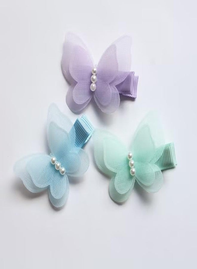 aoukoslt 5Pcs Puppy Hair Bows, Stochastic Dog Hair Clip Bow Butterfly with Pearl Style Hair Clip, Barrette for Cat Dog Puppy Hair Accessories, Puppy Bows - Image 4